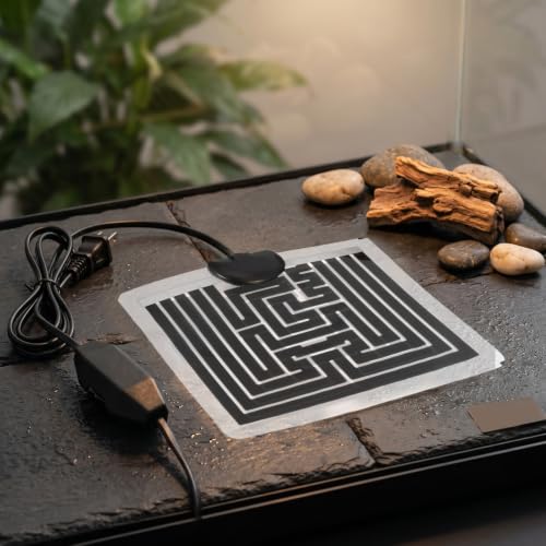 STOBAZA 5w Control Temperature Pad Heating Reptile Heat with Adjustable, Energy Efficient Plastic Mat for Portable Small Heat Pad with Thermostat Tank Lizard Habitat