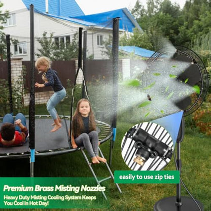 Anti-Leak Misting Fans for Outside, Outdoor Misting Fan Kit | 19.69 Ft (6M), 6 Brass Nozzles + 6 m Line + 3/4" Adapter, Water Mist Sprayer for Backyard Patio Outdoor Cooling - size: 19.7FT Misting Cooling System