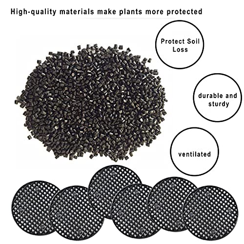 120pcs Plastic Flower Pot Hole Mesh PadRound Bonsai Pot Bottom Grid Mat