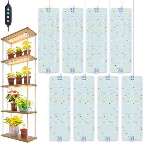 8-Pack Panel Grow Lights for Indoor Plants, FECiDA 2026 LED Plant Grow Light for Under Cabinet Plants, Full Spectrum Growing Lamp with 4,8,12,16,20 Hr Timer, Free Linking - size: Panel Grow Light 12W(8Pack)