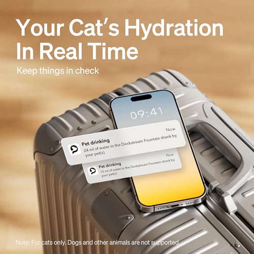 PETLIBRO Cat Water Fountain, App Monitoring Pet Fountains for Cats Indoor with Stainless Steel Tray, 2.5L/84oz Dockstream Automatic Water Dispenser for Drinking, 2.4G Wi-Fi Smart Bowl Inside