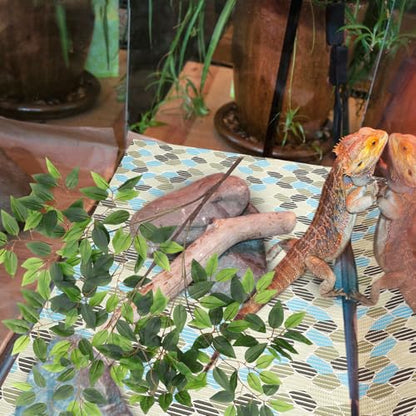 Simulation Leaves Terrarium Hanging Plant for Reptile Habitat Decoration, 12-inch Fake Rattan Terrarium Plants for Lizards, Snakes, Hermit Crabs