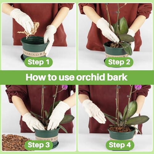 Sukh 8OZ Orchid Bark Planting Soil - Orchid Potting Mix (5-12 MM) | Horticultural Cypress Mulch Horticulture Dryad Pine Bark Natural Wood Chips for Plants Garden Orchid Medium Indoor Plant