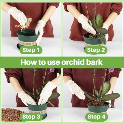 Sukh 8OZ Orchid Bark Planting Soil - Orchid Potting Mix (5-12 MM) | Horticultural Cypress Mulch Horticulture Dryad Pine Bark Natural Wood Chips for Plants Garden Orchid Medium Indoor Plant