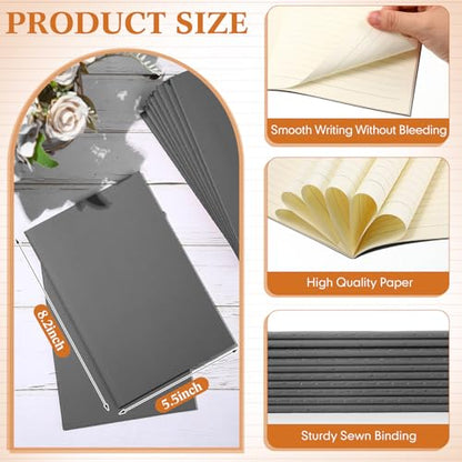 100 Pcs Journals Notebooks Bulk - Kraft Softcover A5 Small Notebooks 5.5 Inch x 8.3 Inch Notepads with 60 Page 30 Sheet for Writing Sketch Travel Office Supplies(Grey,Lined) - color: Grey, style: Lined