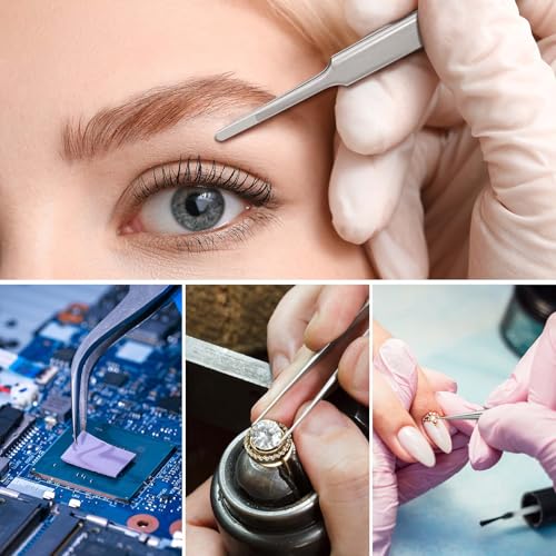 3PCS Precision Tweezers Set, Upgraded High-end Stainless Steel Tweezer | For Craft, Electronics, Soldering, Model, Laboratory Work, Jewelry-Making - style: Set