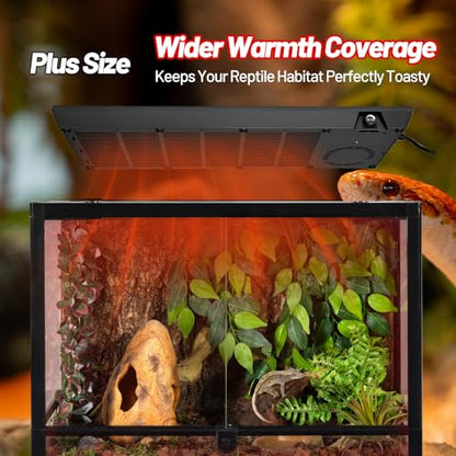 REPTI ZOO Reptile Heat Panel Adjustable Temperature Reptile Heating Plate, Mountable Under Lid, for Hermit Crabs/Leopard Geckos/Turtles/Snakes/Lizards - size: 6" X 18"