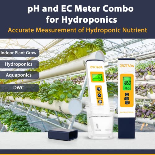 pH Meter and Salinity Tester Combo for Saltwater Pool and Aquarium | 6 in 1 pH Salt SG EC TDS Temp Meter for Reef Aquarium Seawater Tank Koi Fish Pond PPM and pH Water Tester for Hydroponics