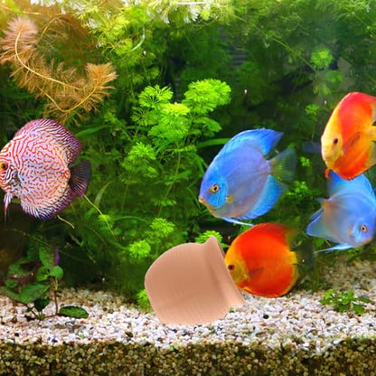 POPETPOP Fish Tank Decorations 2-Pack Realistic Clay Aquarium Hideaway Ornaments for Fresh and Saltwater Tanks 3.14 Inch Stable Aquarium Landscaping Ornaments