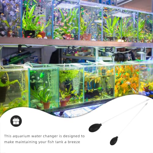CLISPEED 2pcs Aquarium Fish Tank Cleaning Kit Manual Fish Tank Vacuum Cleaner with Acrylic Water Cleaning Tube and Silicone Dropper for Efficient Aquarium Maintenance and Waste Removal,