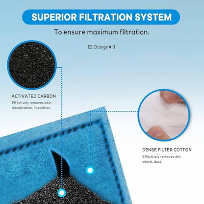 xbbwmrs 9 PCS Aquarium Filter Cartridge Compatiable with Aqua-Tech Filters (EZ-Change #3) Fish Tank Filter Cartridge Compatiable with Aqua-Tech 20-40 & 30-60 Power Filter - size: Fit EZ-Change #3 & Rite-Size C