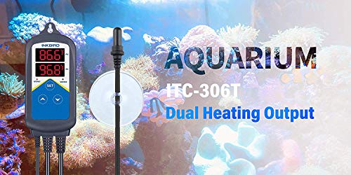 Inkbird Temperature Controller Electronic Heating Thermostat Aquarium Probe | Heater Relay Digital Greenhouse Temperature Controller Dual Stage Timer Time Switch ONLY Heat Plug Outlet NO Cooling