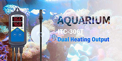 Inkbird Temperature Controller Electronic Heating Thermostat Aquarium Probe | Heater Relay Digital Greenhouse Temperature Controller Dual Stage Timer Time Switch ONLY Heat Plug Outlet NO Cooling