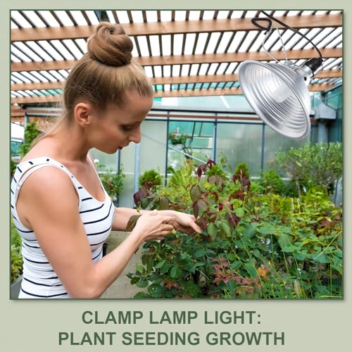 Macarrie 6 Pcs Adjustable Clamp Lamp Light with Aluminum Reflector Up to 150 Watt (No Bulb Included) E26 Socket SPT-2 18awg 6FT Cord (8.5 Inch) - size: 8.5 Inch