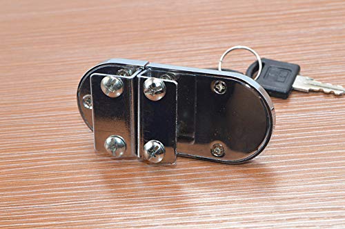 2 Pack Double Glass Cabinet Lock - Double Door Single Open Wine Cabinet Lock for Glass Thickness: 5-8mm / 0.2'' - 0.31'' Showcase Mall Display No Drill