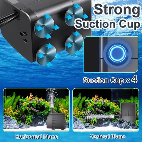 SongLong 200GPH(750L/H) 9.9ft Power Cord Submersible Pump, Water Fountain Pump with 5.3ft Lift for Ponds, Water Fountains, Aquariums & Hydroponics.