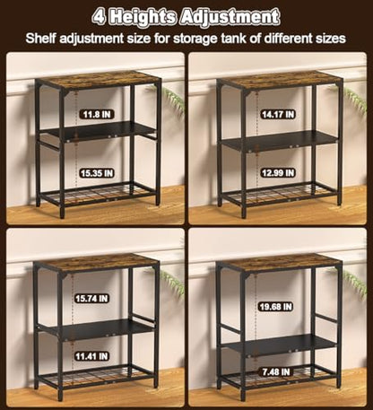 20-30 Gallon Aquarium Stand with 3-Tier Adjustable Storage Shelf | Heavy Duty Fish Tank Stand, Reptile Breeder Turtle Tank Terrarium Rack Table for Home Office, 31" L x 13" W x 32.2" H, Black