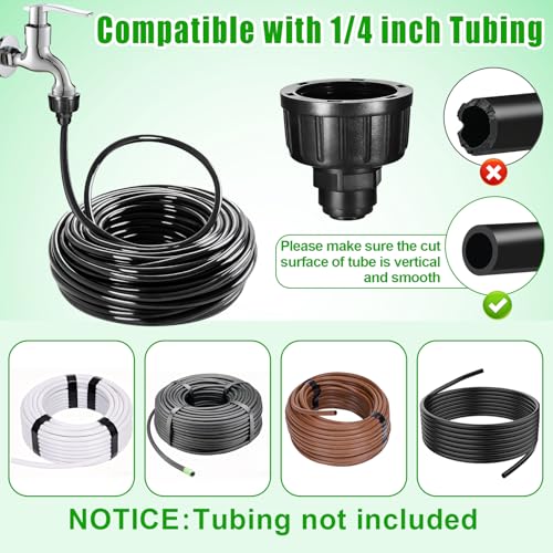 5 Pack US Standard 3/4" to 1/4" Faucet Adapters with Rubber Gaskets,1/4 inch Irrigation Tubing Fittings Garden Faucet to Hose Adapter for 1/4 Inch Drip Irrigation Tubing Garden Irrigation System - size: 5 Pack 3/4" to 1/4" Faucet Adapters