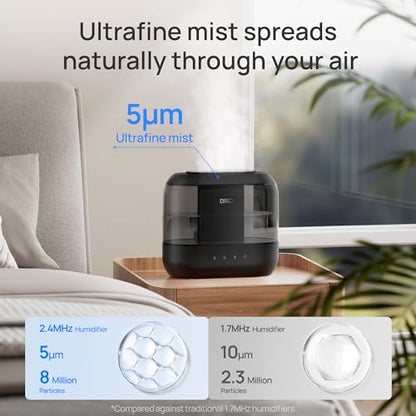 DREO 4L Humidifiers for Bedroom, 36H Runtime, 28 dB Quiet, HM311, Black | Easy to Refill & Clean, BPA-Free, Nightlight, Supersized Air Humidifiers for Large Room, Baby Nurseries, Plants, Indoor | Easy to Refill & Clean, BPA-Free, Nightlight, Supersized Ai
