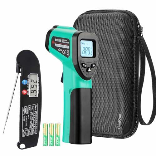 OnniOne Infrared Thermometer Gun, Laser Temperature Gun -58℉~1022℉, Instant Read Meat Thermometer with Magnet & Hold Function, Ambient and Internal Temperature Cooking Set, Grilling Gifts for Men Dad - color: Blue