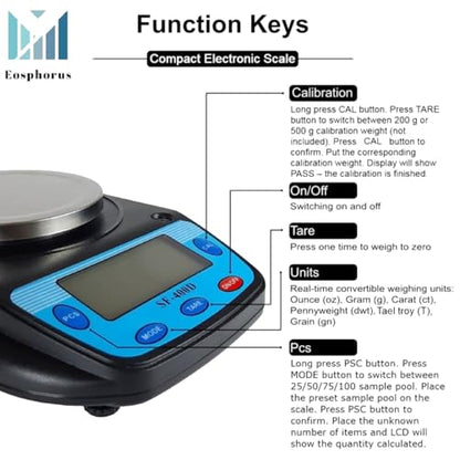 Digital Laboratory Balance 0.01g Precision Lab Scale for Bench Weighing