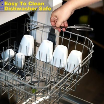 Hiash 11" Heavy Duty Stainless Steel Kitchen Scissor Tongs with Comfortable Ergonomic Grip, Heat Resistant tongs for Cooking & BBQ - size: 11 Inch