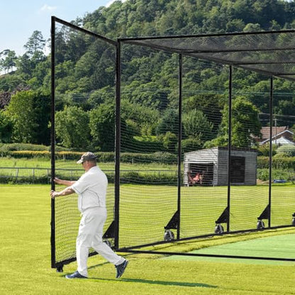 FORTRESS 360° Mobile Cricket Cage [Test Grade] | Pop Up Goals for Cricket | Cricket Set | Cricket Box Netting Cage System | Cricket Net Batting Cage | Sports Equipment - size: 33ft, style: Without Padding
