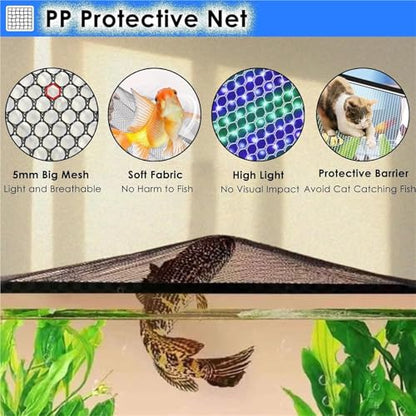 Aquarium Anti-Jump Cover， Terrarium Ventilation Opening Hood Magnetic Fish Tanks Top Lid Protective Screen Custom Size(L7.9 xW5.9) - size: L7.9"xW5.9