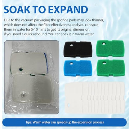 Replacement Canister Filter Pads Compatible with PennPlax Cascade 1200/1500 CCF4UL/CCF5UL Generic Floss Aquarium Sponge Media, Replacement Canisters Filters Sponges for Aquariums Fish Tank Turtle Tank