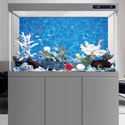 AWERT Vinyl 36x20 inches Underwater Aquarium Background Blue Ripped Water Fish Tank Background Swimming Pool Terrarium Background - size: 36x20in/90x50cm