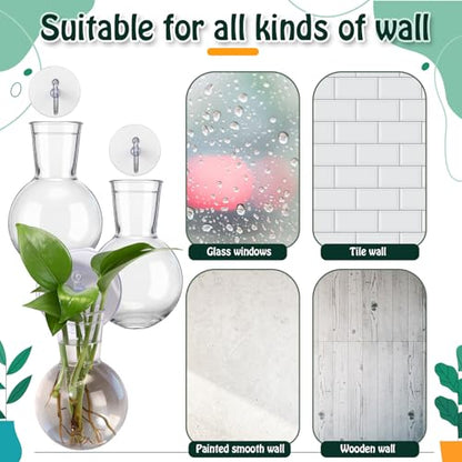 12 Pack Window Propagation Stations Plastic Wall Hanging Planter with Suction Cups Brush Window Suction Plant Holder Vases Tubes Terrarium for Home Office Decor (Bulb)