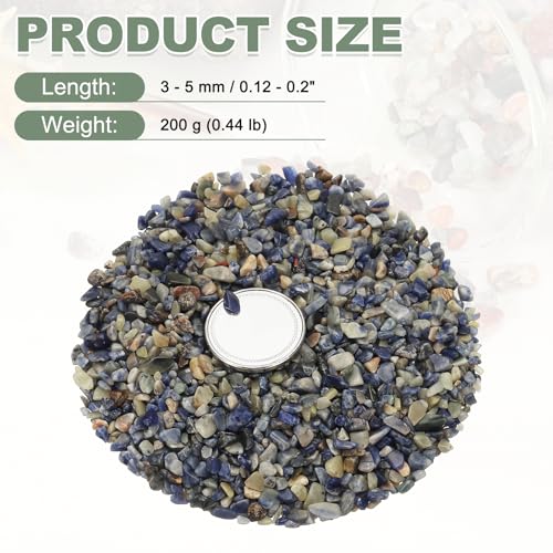 Crystal Chips Stone, 0.44 Lb Fluorite Gravel Rocks (Blue Chalcedony, 3-5 Mm) - color: Blue, size: 3 - 5 mm