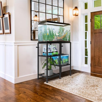 CADUKE Aquarium Stand 20 Gallon, Metal Fish Tank Stand, Aquarium Rack Stand for Fish Tank Accessories , 3 Tier Turtle Reptile Terrarium Stand for Living Room Office