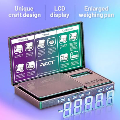 Digital Pocket Scale, 500g by 0.01g, Precision Gram Scale with Tare Scale Feature, 6 Units, Small Ounce Scale for Jewelry, Powder, Coins, Herb, Mini Scale with Battery - color: Green