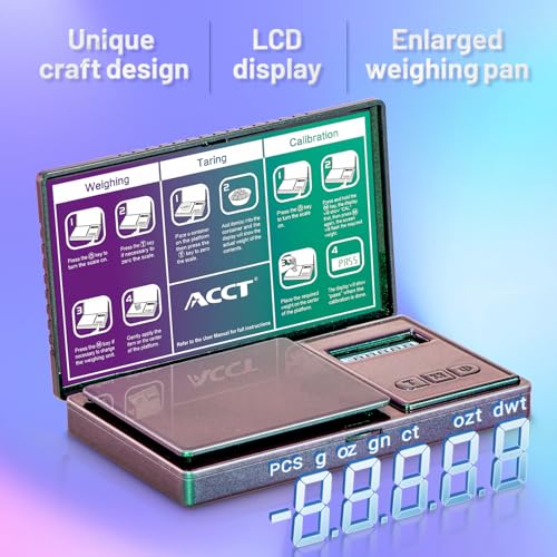 Digital Pocket Scale, 500g by 0.01g, Precision Gram Scale with Tare Scale Feature, 6 Units, Small Ounce Scale for Jewelry, Powder, Coins, Herb, Mini Scale with Battery - color: Green