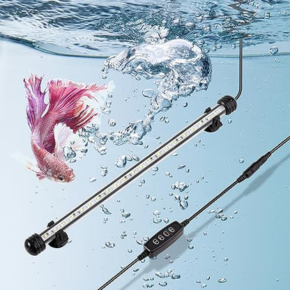 DaToo 8W 15inch Submersible Aquarium Light Underwater Fish Tank Light LED Aquarium Light Bar with Timer Auto On/Off and Dimmer Adjustable Brightness, 1 Yr Warranty - size: 8W 15inch (With Timer&Dimmer)