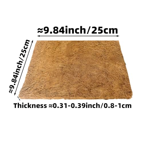 3Pcs Reptile Carpet Mat Chicken Coop Nesting Coconut Fiber Liner Easy Clean Cuttable Reusable for Hen Egg Laying Breeding Pet Bird Garden Agriculture 10Inch(25cm) X10Inch(25cm)