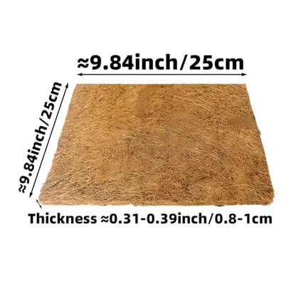 3Pcs Reptile Carpet Mat Chicken Coop Nesting Coconut Fiber Liner Easy Clean Cuttable Reusable for Hen Egg Laying Breeding Pet Bird Garden Agriculture 10Inch(25cm) X10Inch(25cm)