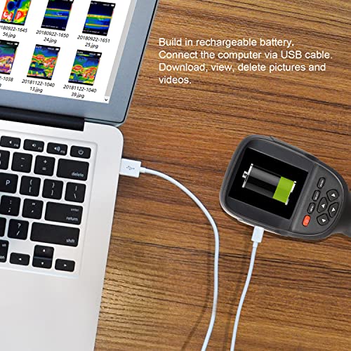 256X192 Higher IR Resolution HT-18+ Handheld Thermal Camera from HTI -18 Newest Update, IR Resolution Improved to 256x192 with 25 HZ, 300,000 Pixels, Easy to Read 3.2" Color Display, Includes Battery