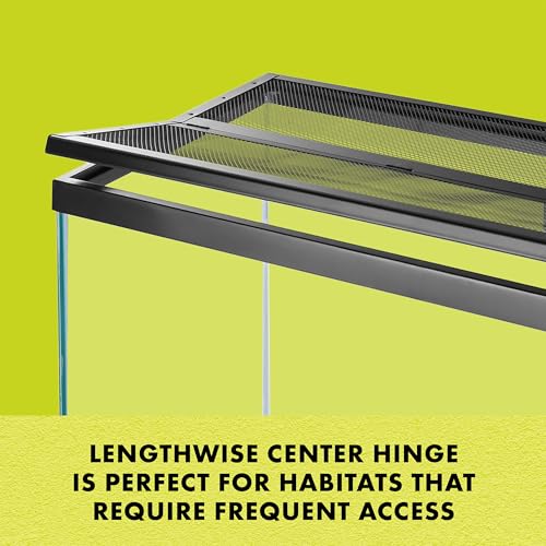 Zilla Pet Reptile Terrarium Fresh Air Screen Cover with Center Hinge 24" x 12" | With Center Hinge - size: 25.6"L x 13.8"W x 1.8"H