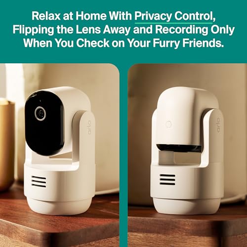 Arlo Essential Indoor Pan Tilt Zoom Security Camera 2K Wired - 2-Cam | 360° pan & 180° tilt; 2K pet camera; Auto motion tracking; Animal detection; Animated preview; 1-mo Secure plan incl. - size: 2 Cameras - White, style: 30-Day Trial of Secure Plan