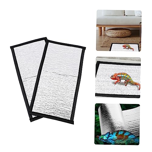 Reptile Heating Pad Reflective Film Insulation Mat for Snake Lizard Turtle Terrarium Heat Retention 11.81 X 6.29 X 0.03 in 2 Pack