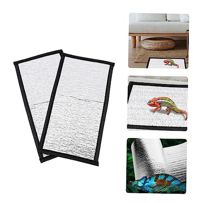 Reptile Heating Pad Reflective Film Insulation Mat for Snake Lizard Turtle Terrarium Heat Retention 11.81 X 6.29 X 0.03 in 2 Pack