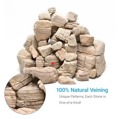 Aquarium Stone Rock 20lb Fish Tank Stone 2-8inch for Aquarium Landscaping, Terrariums, Vivarium Enclosures, Miniature and Fairy Gardens-7-8Pcs - size: 20lb (2-8inch 7-8Pcs)