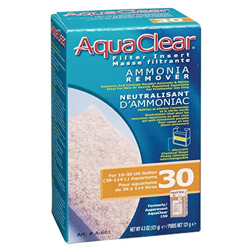 AquaClear 30 Ammonia Remover Inserts, Aquarium Filter Replacement Media, A601, white, 4 oz - size: AC30 (Old) 1-Pack