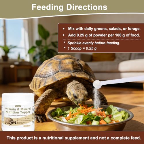 AETHER Tortoise Calcium Powder Mineral Supplement for Herbivorous Tortoises Shell & Bone Care Daily Feeding Additive for Grassland Species