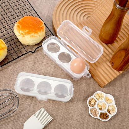 2 PCS Camping Egg Container Boiled Egg Carrier Camping Eggs Carrier Container Hard Eggs Storage Bag Case for Outdoor, Hiking, Kitchen, Refrigerator, Trekking