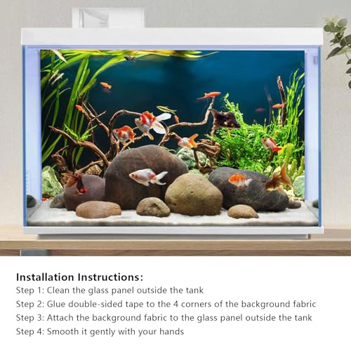 YongFoto Fish Tank Background 24x12 inch Aquarium Background River Bed Waterweeds Moss Lake Aquatic Plant Undersea Tree Branch Backdrop Reptile Habitat Terrarium Background - color: Green-3, size: 24x12in/60x30cm
