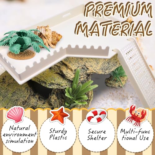 Hermit Crab L-Shaped Platform with Ladder Hermit Crab Climbing Toys, Habitat Tank Accessories, Reptile & Hamster Activity Platform (White) - color: White