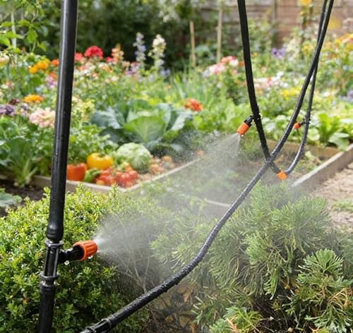 50 Pcs Adjustable Drip Irrigation Spray Emitters for Garden Plants Watering | Atomizing Nozzles,Fine Mist,Water-saving 1/4" Drip Irrigation Parts for Garden,Greenhouse Irrigation System - color: Single Barb